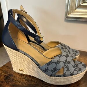 Michael Kors Navy Blue Wedge 8.5